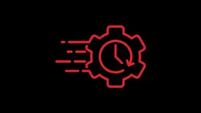 UGC logo mark: red gear icon with a clock face and speed lines on a dark background.
